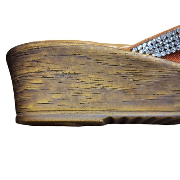 TOSCANELLA Brown and Orange Sandal with diamond accents - Picture 5 of 5